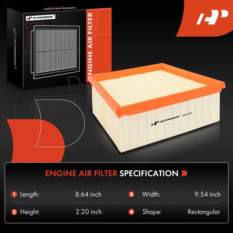 Engine Air Filter with Flexible Panel for Ford EcoSport 2018-2022 1.0L 2.0L