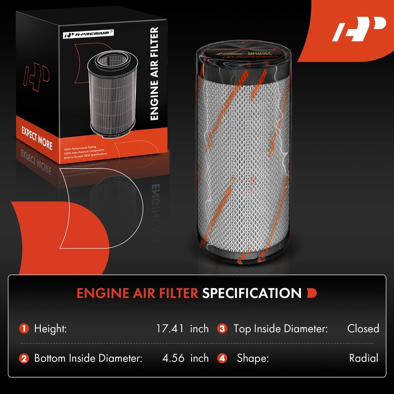 Engine Air Filter for Chevy C4500 C5500 Kodiak GMC C5500 Topkick V8 6.6L 8.1L