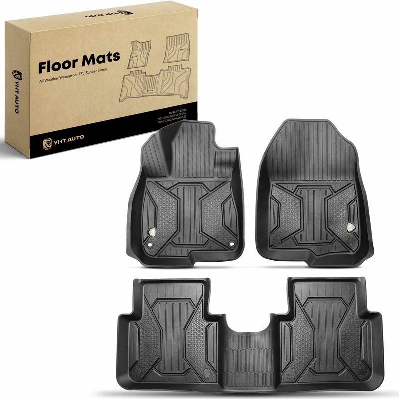 3x Front & Rear Black Floor Mats Liners for Honda CR-V 2017-2022 TPE