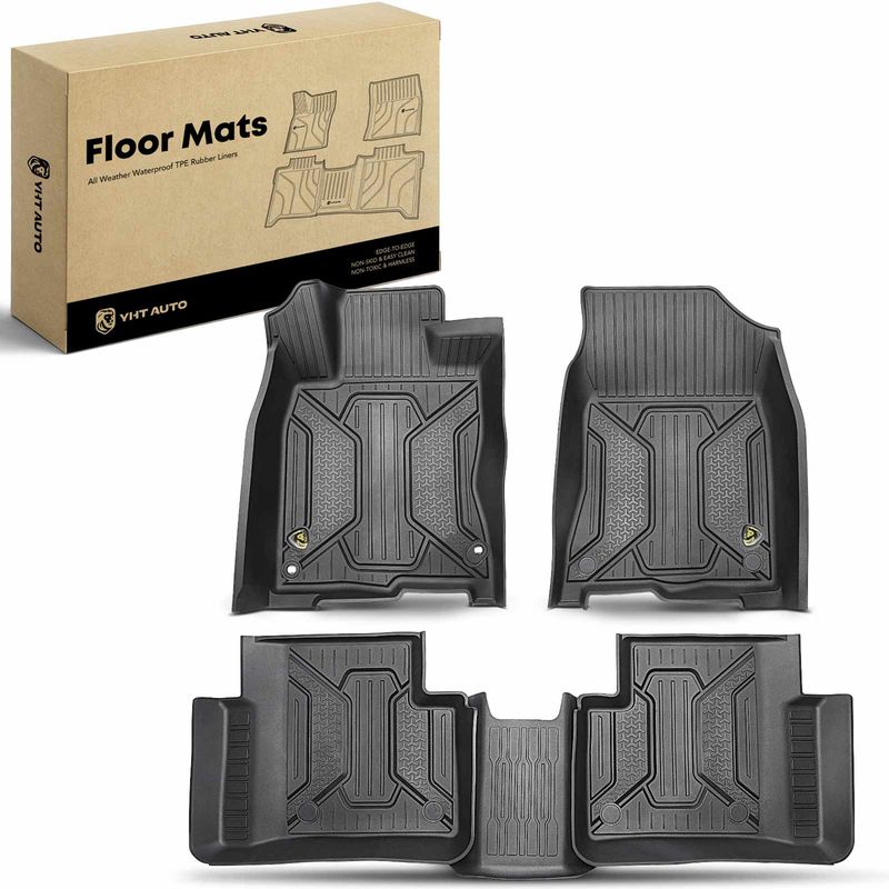 3x Front & Rear Black Floor Mats Liners for Honda Civic 2016-2022