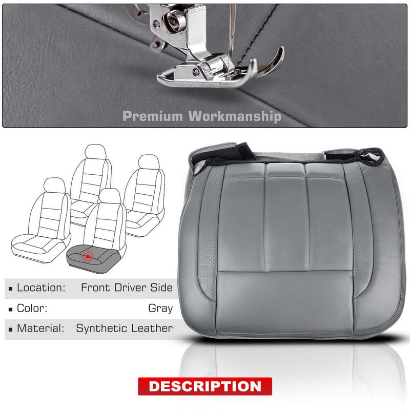 Front Driver Seat Cover for Dodge Ram 1500 2500 3500 06-08 Medium Slate Gray