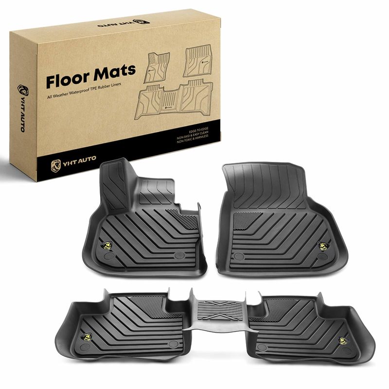 3x Front & Rear Black Floor Mats Liners for BMW X3 2018-2022 X4 2019-2021