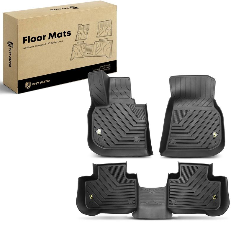 3x Front & Rear Black Floor Mats Liners for BMW X3 2018-2022 X4 2019-2021