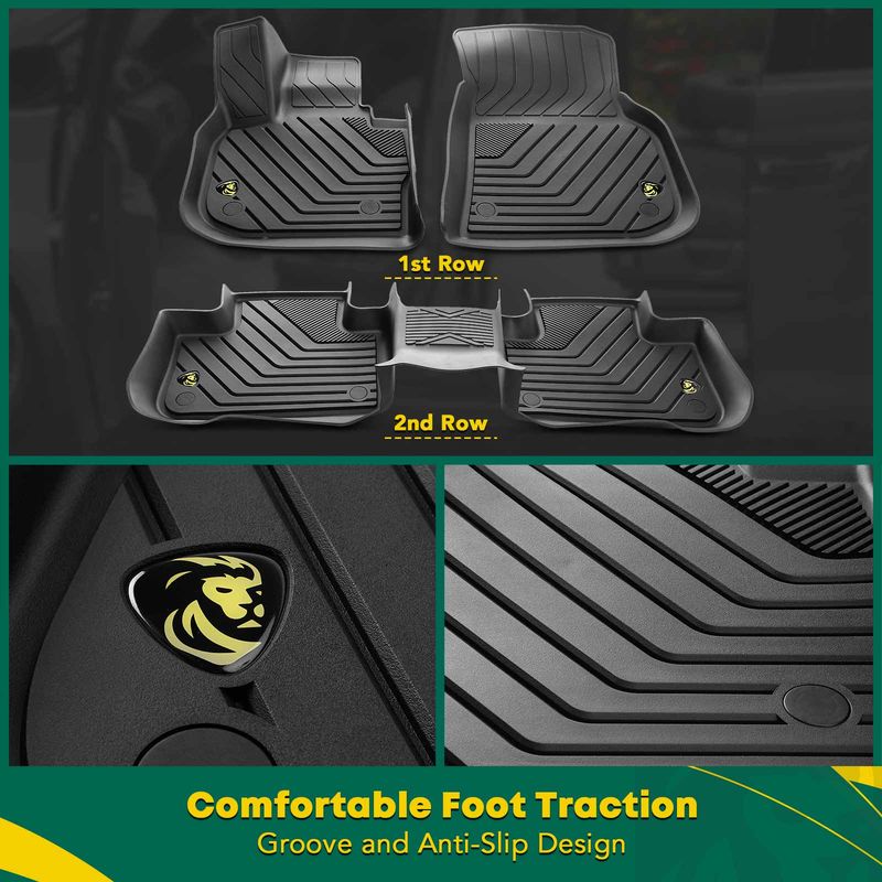 3x Front & Rear Black Floor Mats Liners for BMW X3 2018-2022 X4 2019-2021