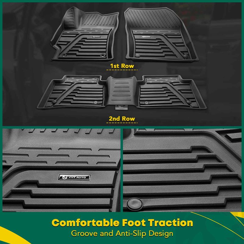 3x Front & Rear Black Floor Mats Liners for Toyota Corolla 2020-2023