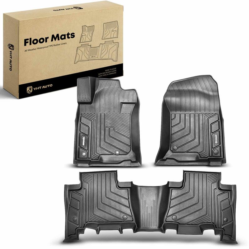 3x Front & Rear Black Floor Mats Liners for Toyota Land Cruiser 09-19 5-Seats