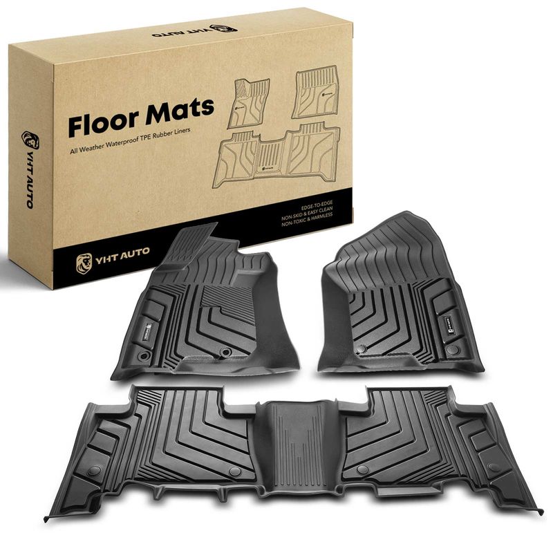 3x Front & Rear Black Floor Mats Liners for Toyota Land Cruiser 09-19 5-Seats