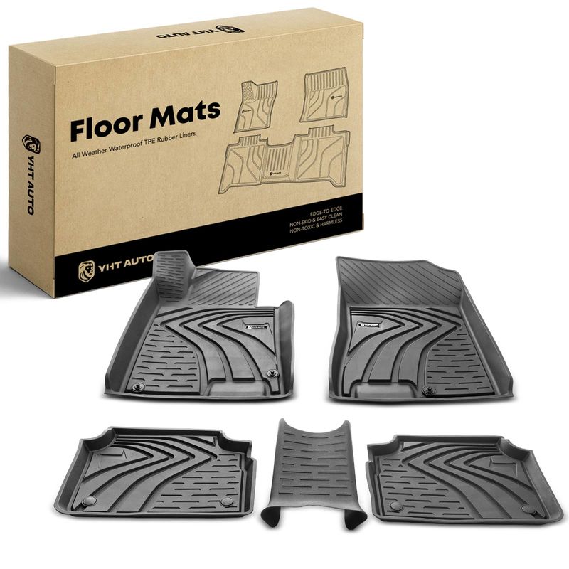3x Front & Rear Black Floor Mats Liners for Kia K5 2021 2022 2023 Hyundai Sonata