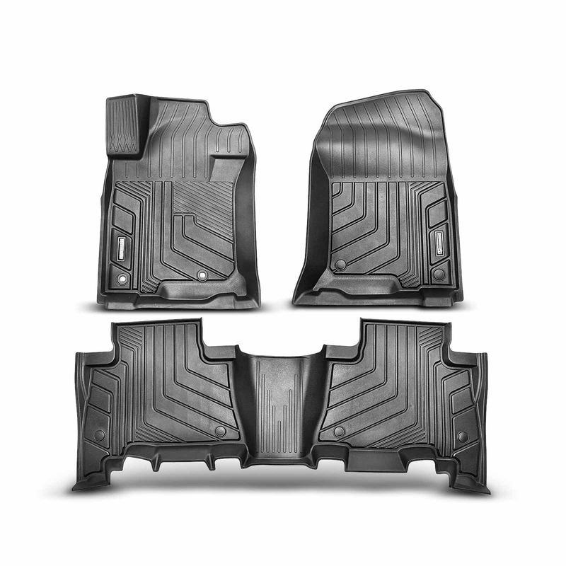 3x Front & Rear Black Floor Mats Liners for Toyota Land Cruiser 09-19 5-Seats