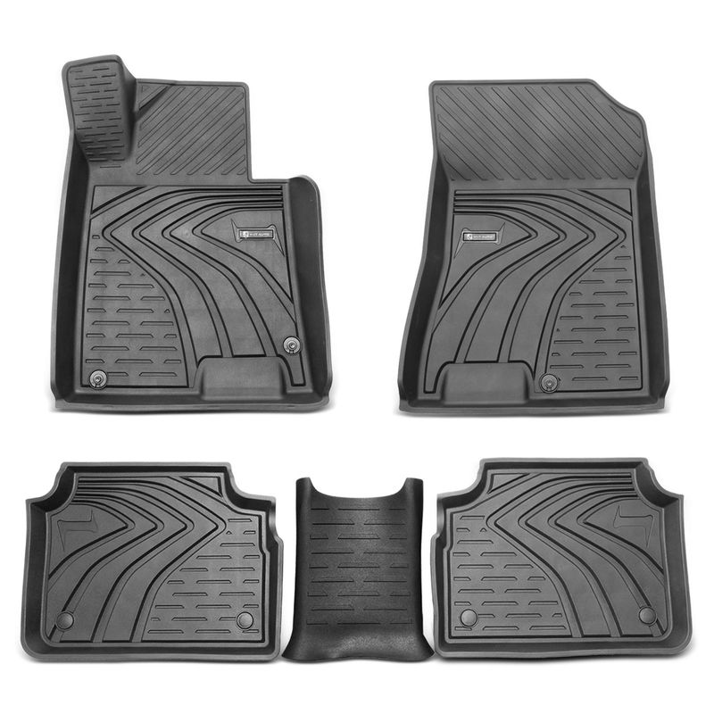 3x Front & Rear Black Floor Mats Liners for Kia K5 2021 2022 2023 Hyundai Sonata