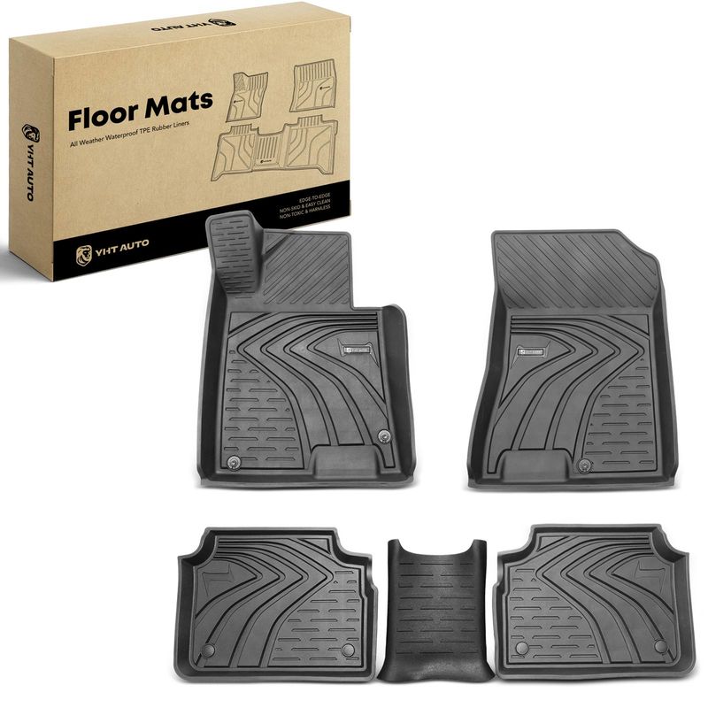 3x Front & Rear Black Floor Mats Liners for Kia K5 2021 2022 2023 Hyundai Sonata
