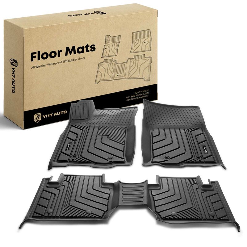 3x Front & Rear Black Floor Mats Liners for Toyota Tacoma 2016-2021 Access Cab