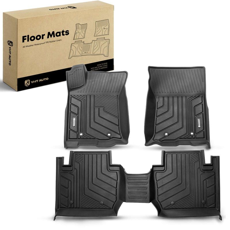 3x Front & Rear Black Floor Mats Liners for Toyota Tacoma 2016-2021 Access Cab