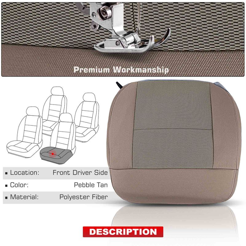 Pebble Tan Front Driver Seat Bottom Cover for Ford F-150 FX4 STX XLT 04-06