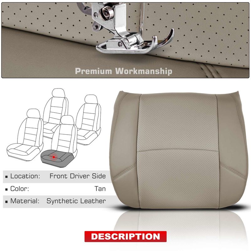 Front Driver Seat Cover for Dodge Ram 1500 2500 3500 2009-2012 Light Pebble Tan