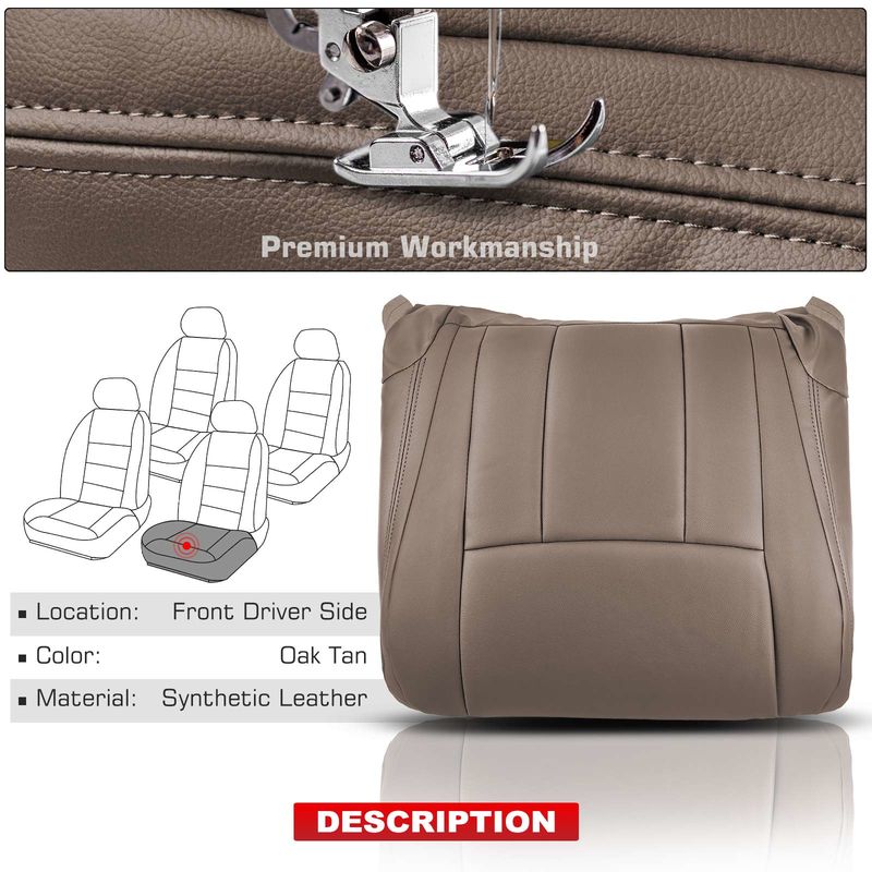 Front Driver Seat Cover for Toyota 4Runner 1996-2002 Oak Tan Synthetic Leather