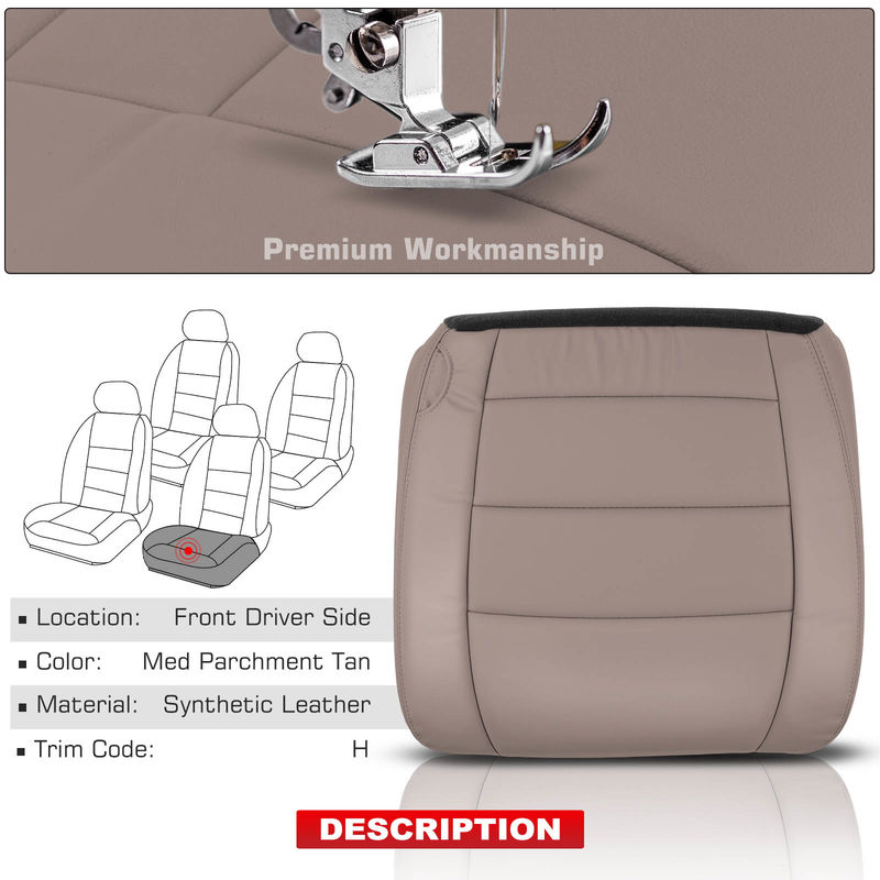 Front Driver Seat Cover for Ford F-250 F-350 Super Duty 02-07 Med Parchment Tan