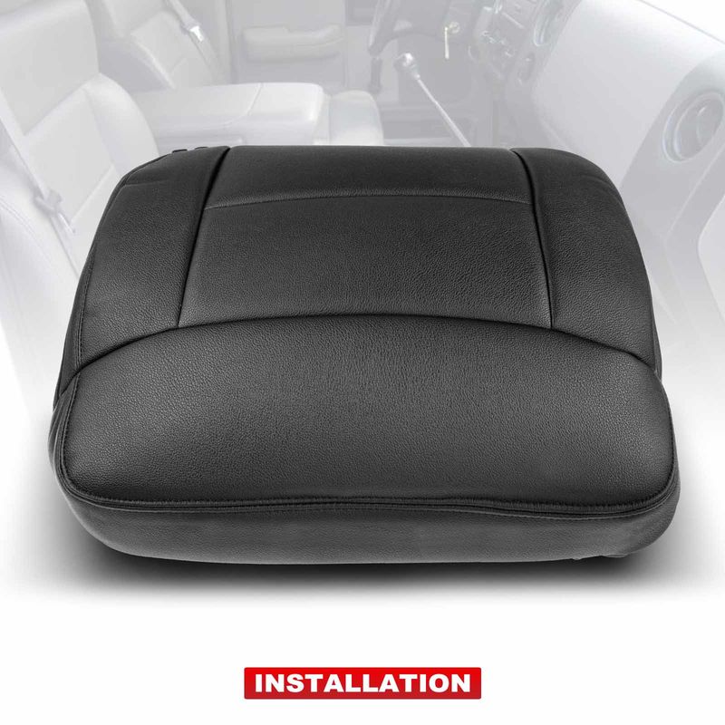 Front Driver Seat Cover for Ford F-150 2004-2008 Ebony Black Synthetic Leather
