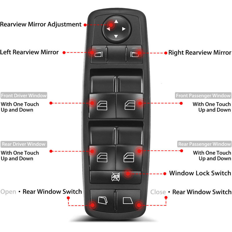 Front Driver Power Window Switch for Mercedes Benz X164 W164 W251 GL M R-Class