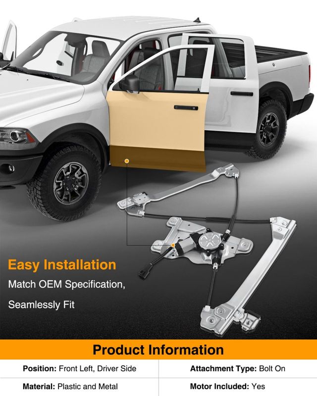 Front Driver Power Window Motor & Regulator Assembly for Chevrolet Equinox 2010-2011