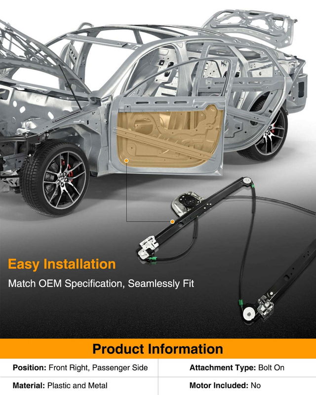 Front Passenger Power Window Regulator without Motor for BMW E53 X5 2000-2006