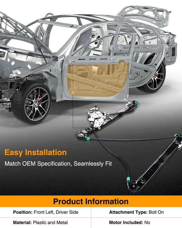 Front Driver Power Window Regulator without Motor for BMW E46 325i 328i 99-05