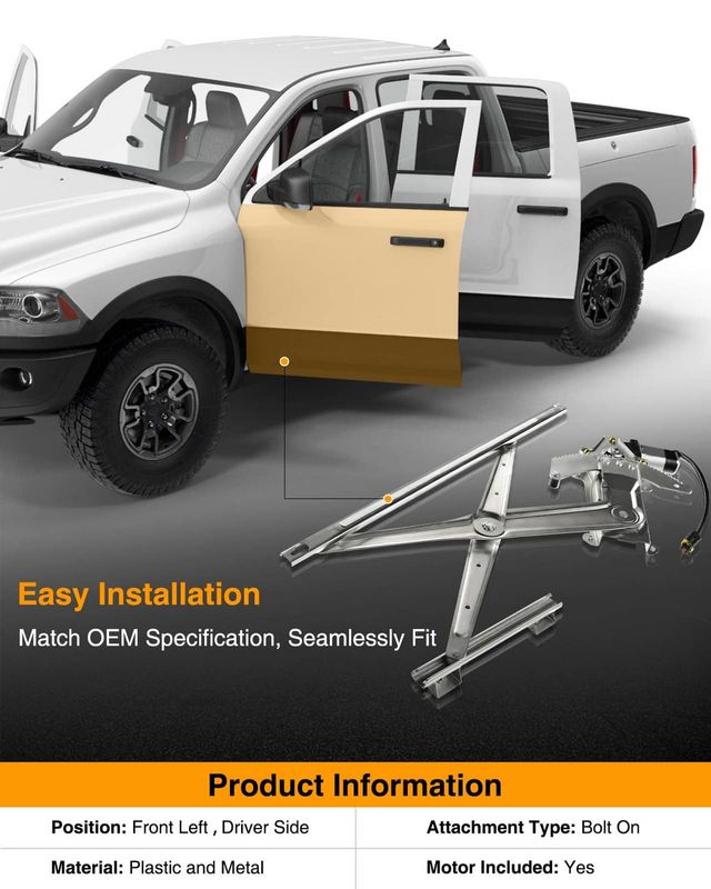 Front Driver Power Window Motor & Regulator Assembly for Dodge Ram 1500 2500 3500 94-02