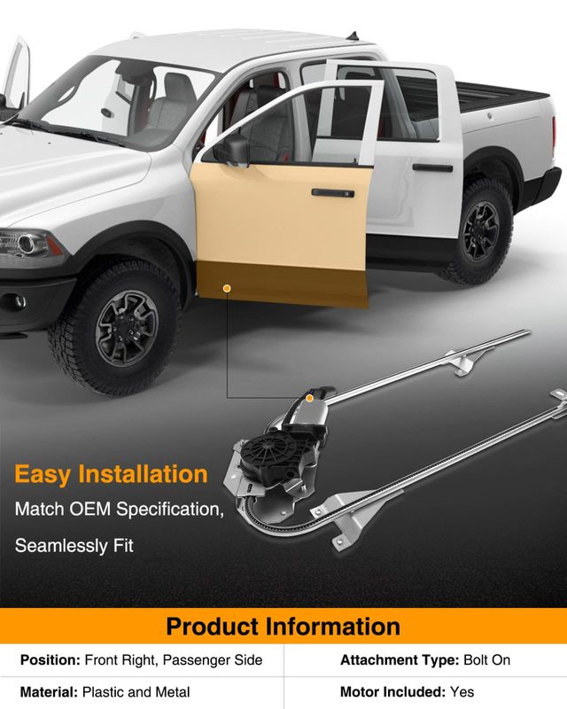 Front Passenger Power Window Motor & Regulator Assembly for International HD Truck
