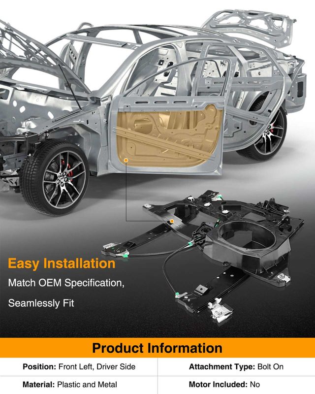 Front Driver Power Window Regulator without Motor for Ford Expedition Navigator