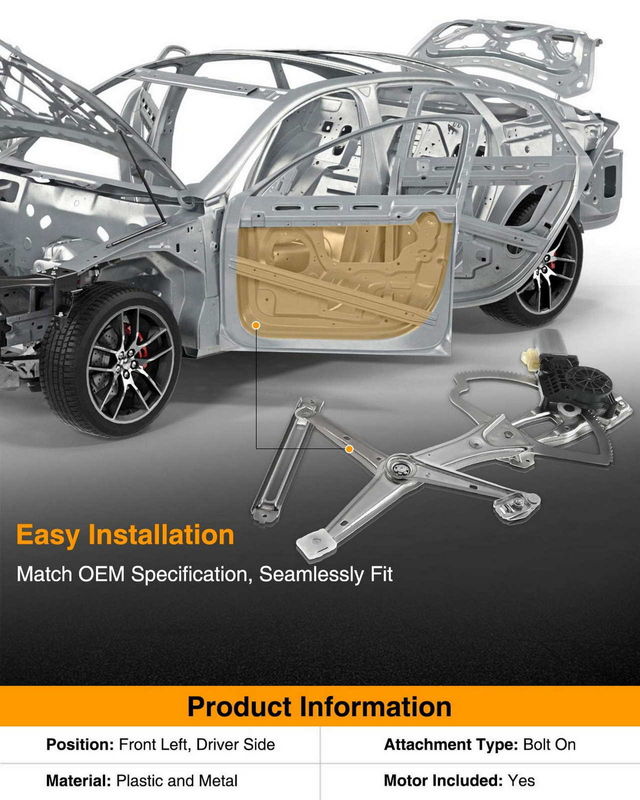Front Driver Power Window Motor & Regulator Assembly for Mercedes-Benz W163 ML320 AMG