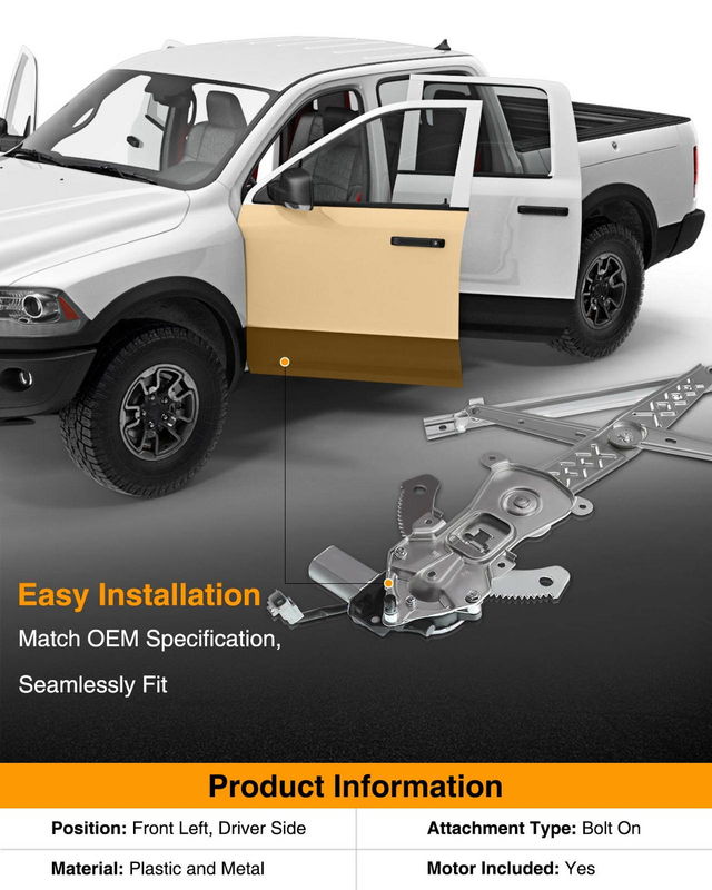 Front Driver Power Window Motor & Regulator Assembly for Ford Freestar Windstar Mercury