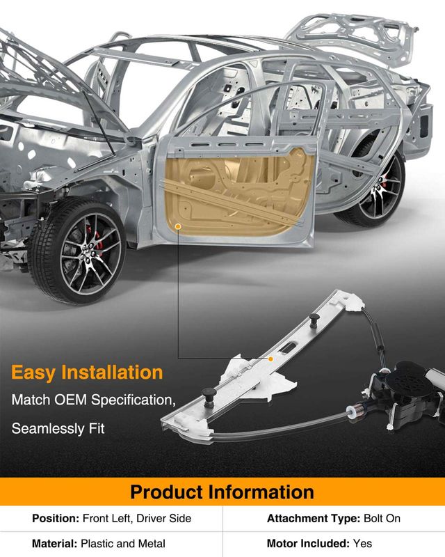 Front Driver Power Window Regulator without Motor for Mazda RX-8 2004-2011 Coupe