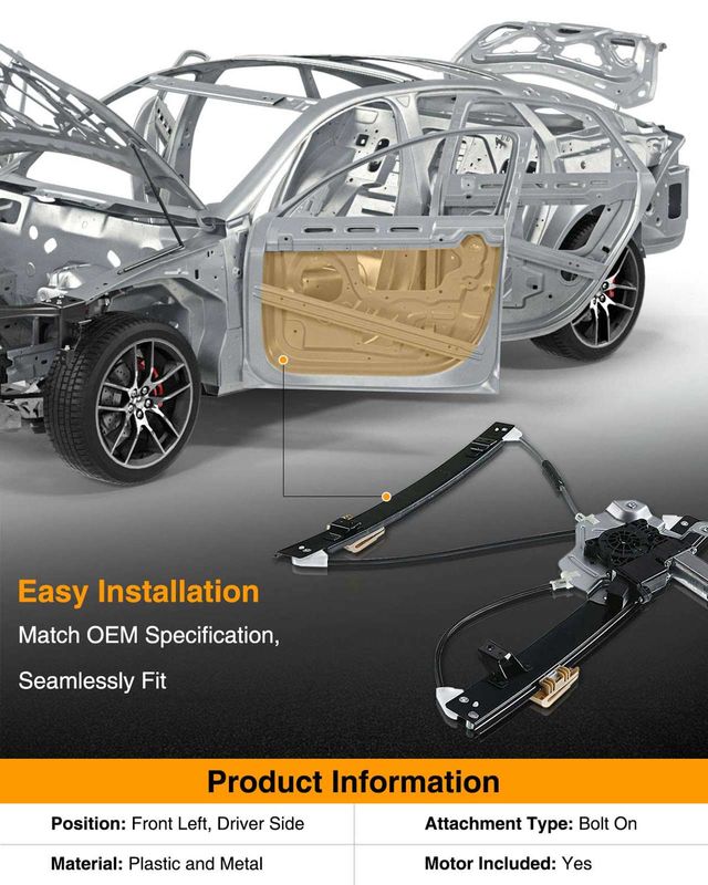 Front Driver Power Window Motor & Regulator Assembly for Buick Verano 2012-2017
