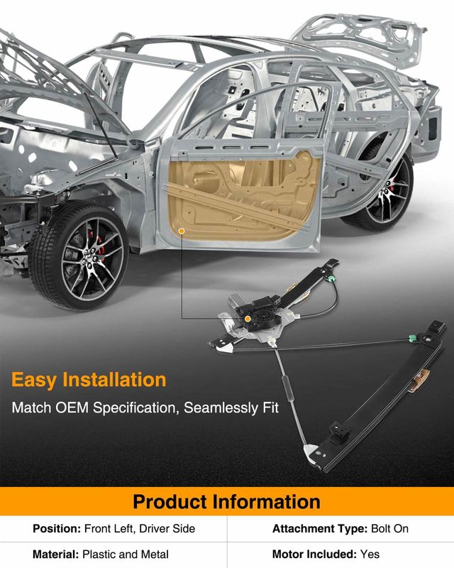 Front Driver Power Window Motor & Regulator Assembly for Cadillac XTS 2013-2019