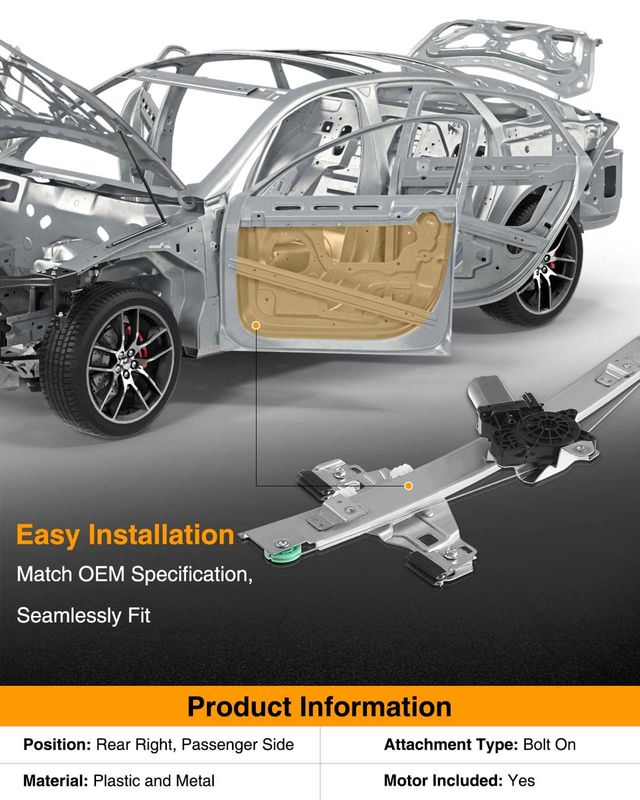 Rear Passenger Power Window Motor & Regulator Assembly for Chevy Cruze Cruze Limited