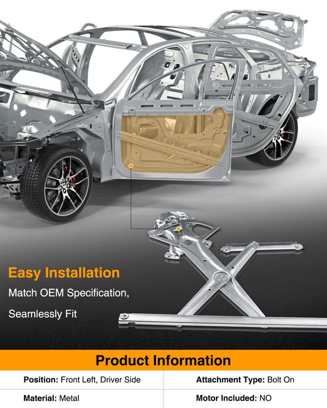 Front or Rear Driver Power Window Regulator without Motor for Toyota Prius Yaris