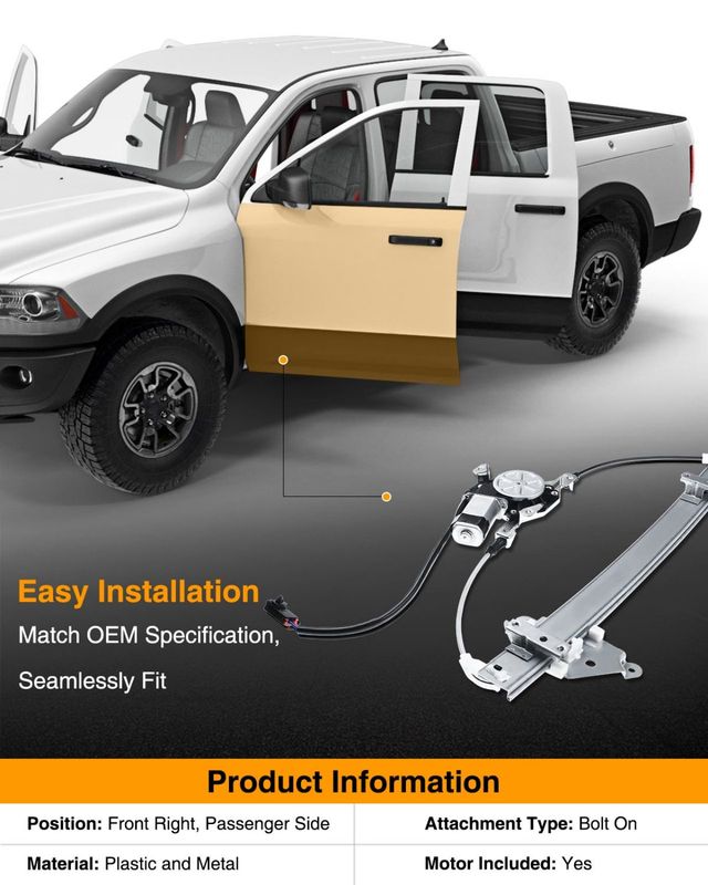 Front Passenger Power Window Motor & Regulator Assembly for Nissan Pickup Pathfinder