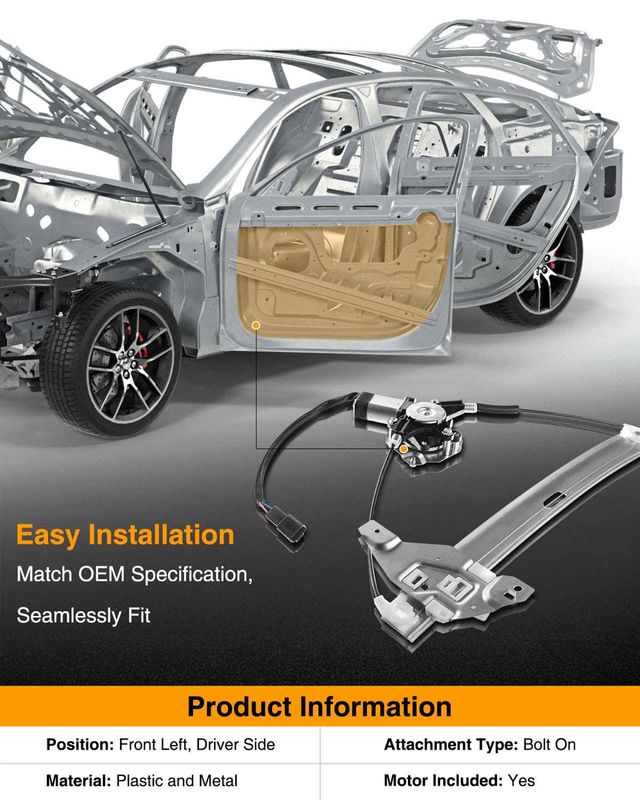 Front Driver Power Window Motor & Regulator Assembly for Chevrolet Impala Limited 06-16
