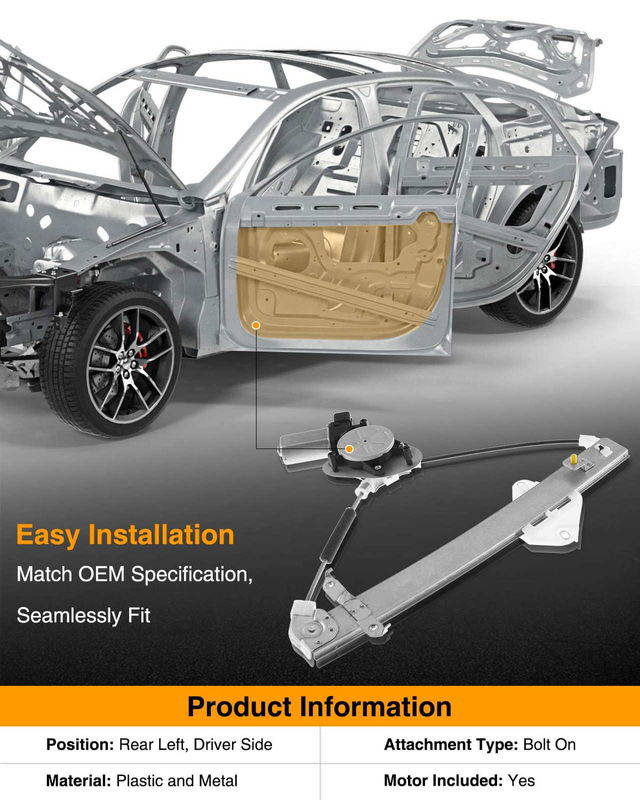 Rear Driver Power Window Motor & Regulator Assembly for Subaru Impreza 2008-2014 WRX