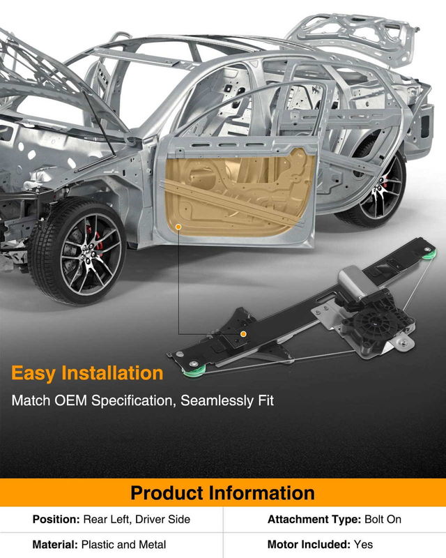 Rear Driver Power Window Motor & Regulator Assembly for Buick Regal 2011-2014