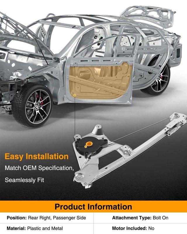 Rear Passenger Power Window Regulator without Motor for Audi A6 S4 100 Quattro