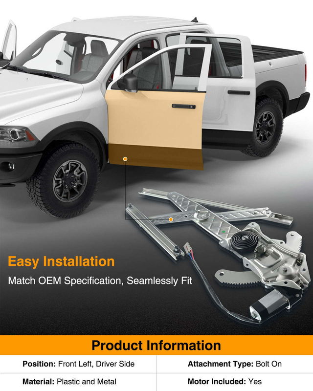 Front Driver Power Window Motor & Regulator Assembly for Ford Expedition F-150