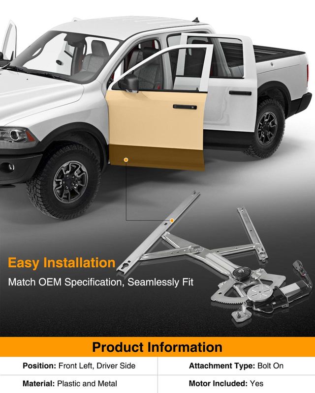 Front Driver Power Window Motor & Regulator Assembly for Ford F250 Super Duty Truck
