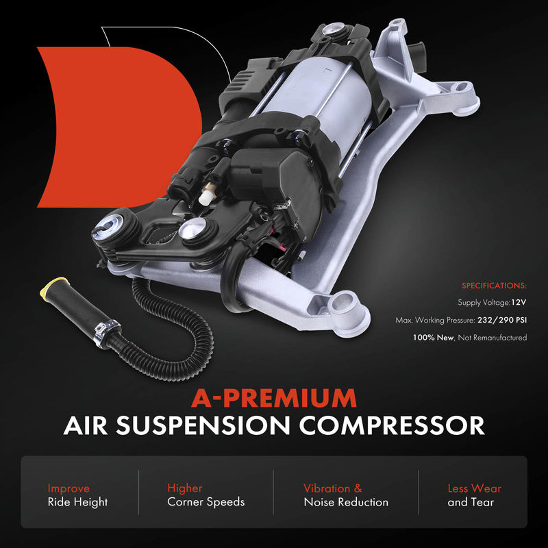 Air Suspension Compressor with Bracket for VW Touareg Porsche Cayenne 11-18