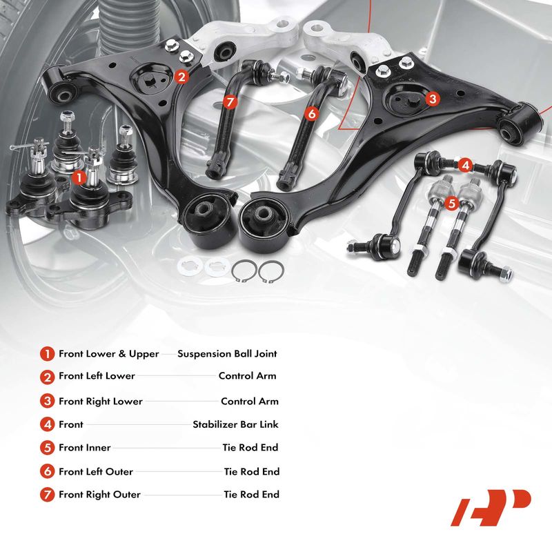 12x Control Arm Ball Joint Sway Bar Link Tie Rod End for Hyundai Sonata