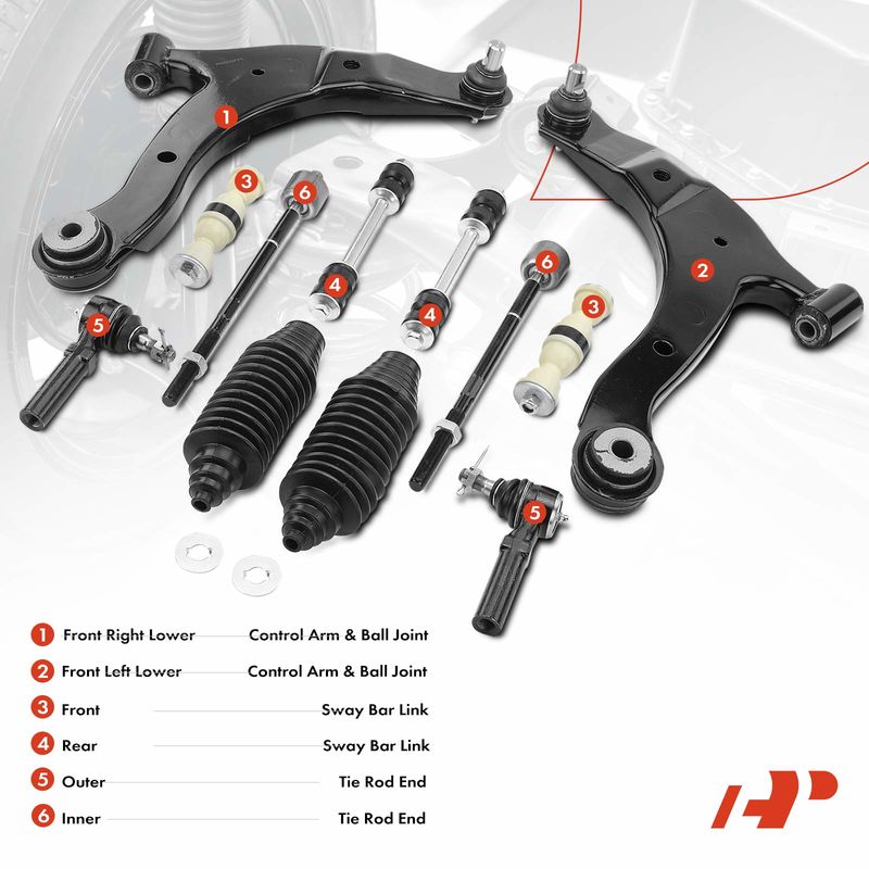 12x Control Arm Sway Bar Link Tie Rod End for Dodge SX 2.0 Plymouth Neon