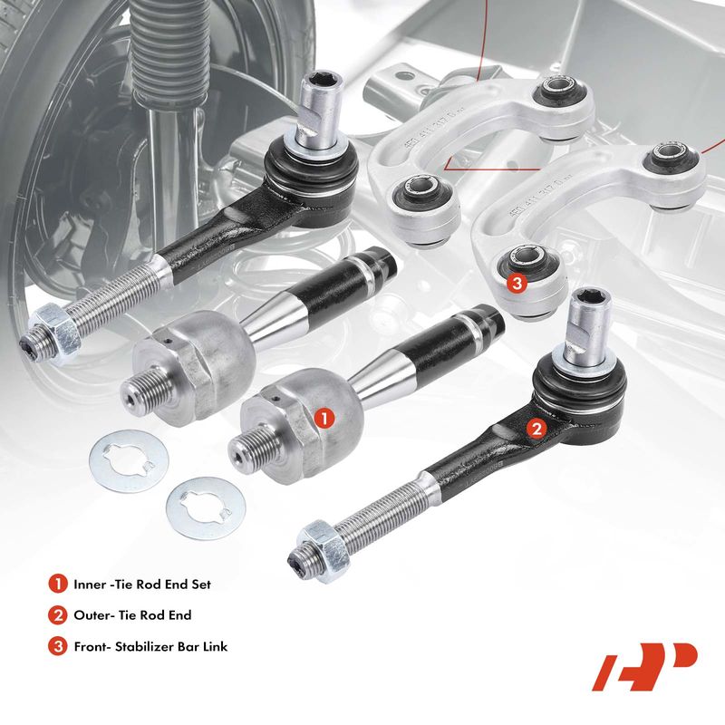 6x Stabilizer Bar Link & Tie Rod End for Audi A6 Quattro 2005-2011 A6 S6