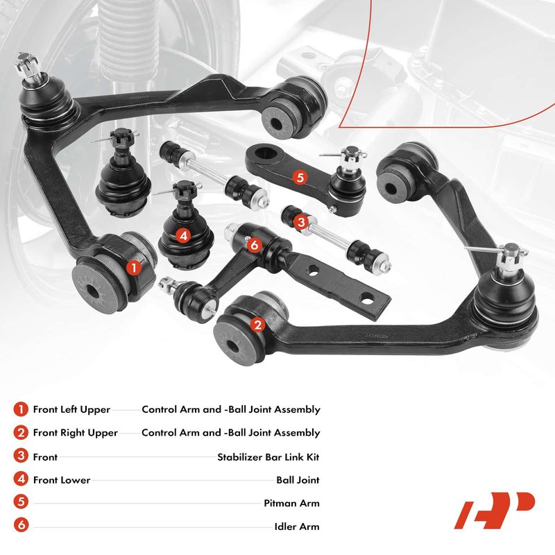8x Control Arm with Ball Joint Stabilizer Bar Link for Ford F-150 Expedition