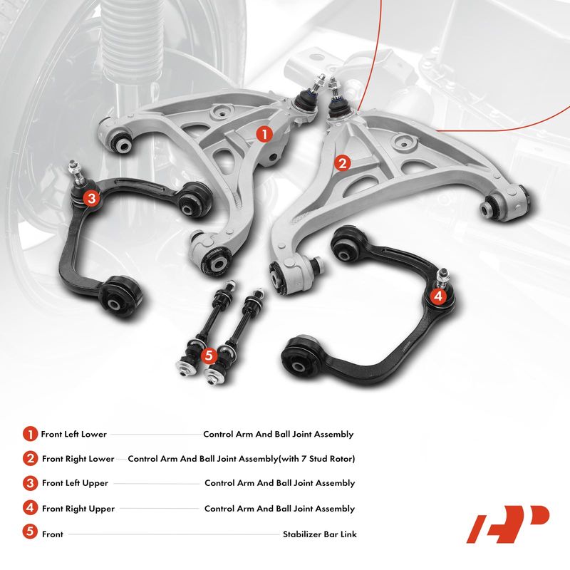 6x Control Arm with Ball Joint & Stabilizer Bar Link for Ford F-150 Lincoln