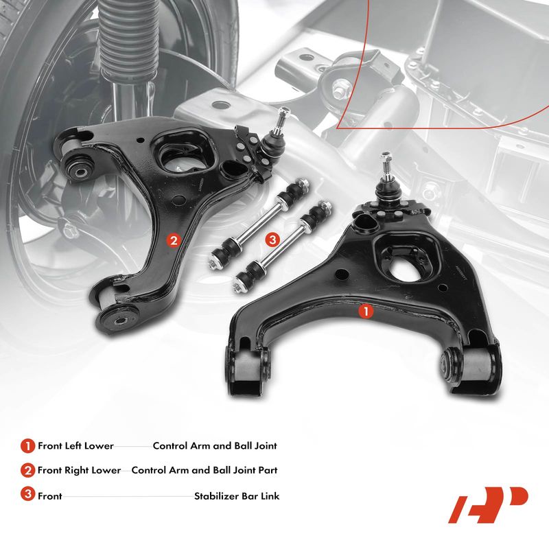 4x Control Arm and Ball Joint & Stabilizer Bar End Link for Chevrolet GMC